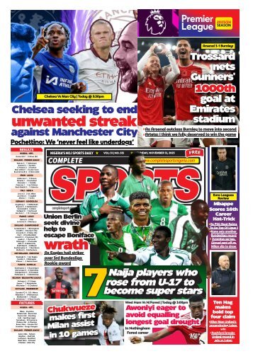 COMPLETE SPORTS - SUNDAY, NOV 12, 2023