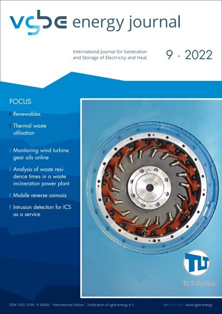 vgbe energy journal 9 (2022) - International Journal for Generation and Storage of Electricity and Heat