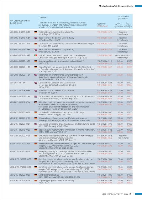 vgbe energy journal 10 (2022) - International Journal for Generation and Storage of Electricity and Heat