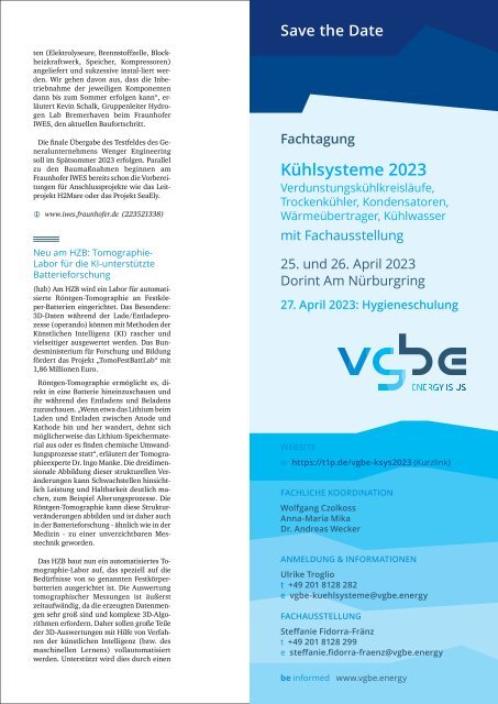 vgbe energy journal 11 (2022) - International Journal for Generation and Storage of Electricity and Heat