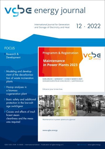 vgbe energy journal 12 (2022) - International Journal for Generation and Storage of Electricity and Heat