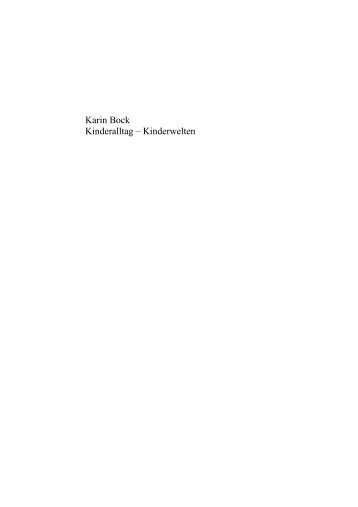 Karin Bock Kinderalltag – Kinderwelten - Verlag Barbara Budrich