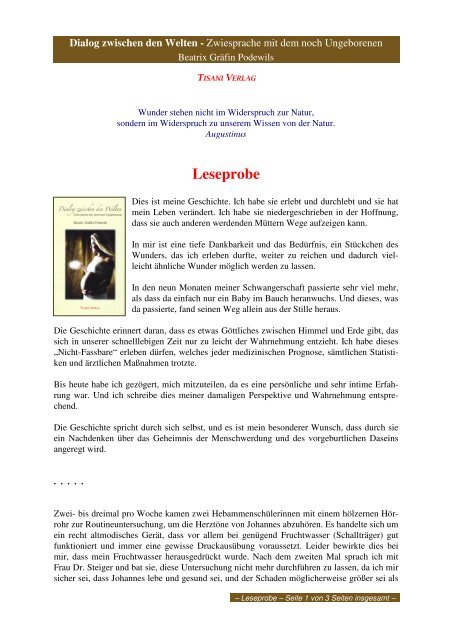 Leseprobe - Tisani Verlag
