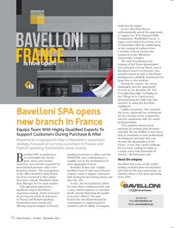 Bavelloni SPA opens new branch in France
