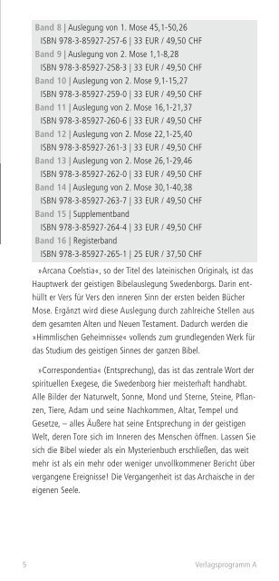 Verlagsprogramm (PDF) - Swedenborg Verlag Zürich