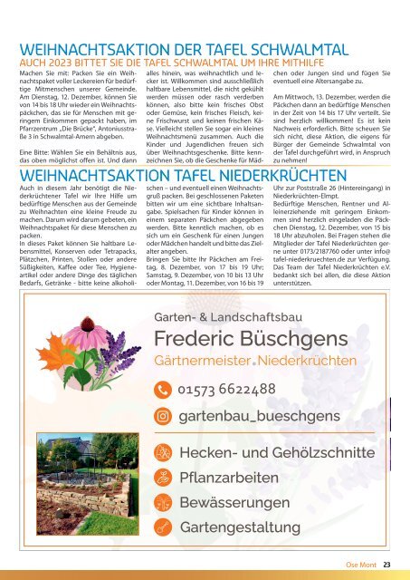 OSE MONT - Schwalmtals Gemeindejournal - Ausgabe November 2023
