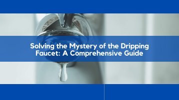 Solving the Mystery of the Dripping Faucet: A Comprehensive Guide