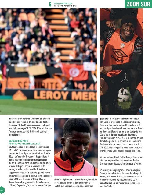 Journal wiwsport n313 - 15 novembre 2023