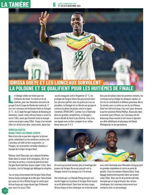 Journal wiwsport n313 - 15 novembre 2023