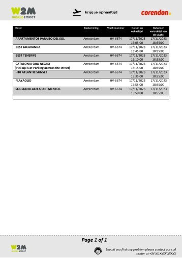 Pick up 17-11-2023 Corendon TFS