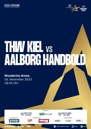 ZEBRA Hallenheft THW Kiel vs. Aalborg Handbold, am 16.11.2023 in Kiel