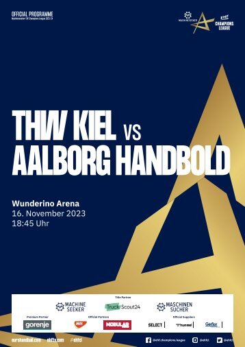 ZEBRA Hallenheft THW Kiel vs. Aalborg Handbold, am 16.11.2023 in Kiel