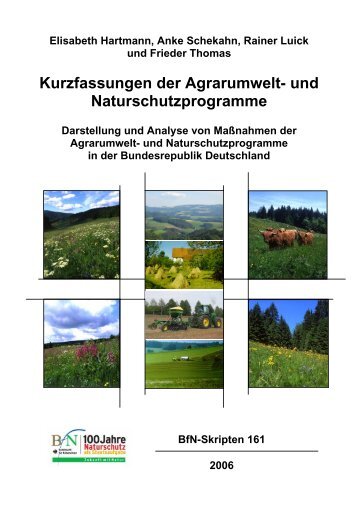 Kurzfassungen der Agrarumwelt- und Naturschutzprogramme