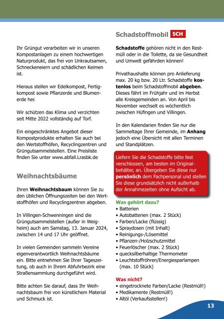 Schwarzwald-Baar-Kreis, Abfallkalender 2024, Schwenningen