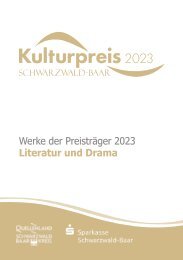 Broschüre: Kulturpreis 2023 Schwarzwald-Baar, Werke der Preisträger 2023 – Literatur und Drama