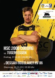 Spielheft HSC2000 Coburg vs. TuSEM Essen und Dessau-Rosslauer HV 06