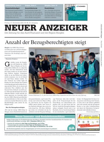 Neuer Anzeiger 17. November 2023