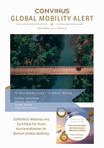 CONVINUS Global Mobility Alert - Week 46.2023