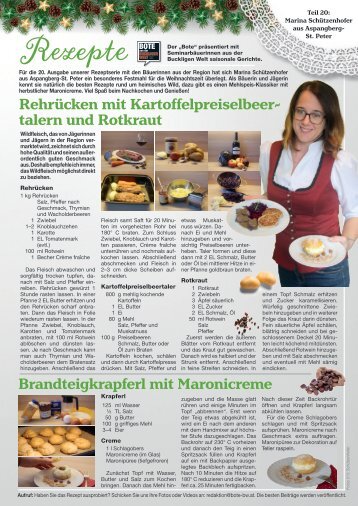 Rehrücken mit Kartoffelpreiselbeertalern und Rotkraut und Brandteigkrapferl mit Maronicreme