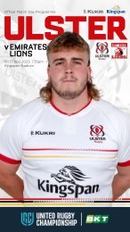 BKT-URC Ulster Rugby Match Day Programme v Emirates Lions