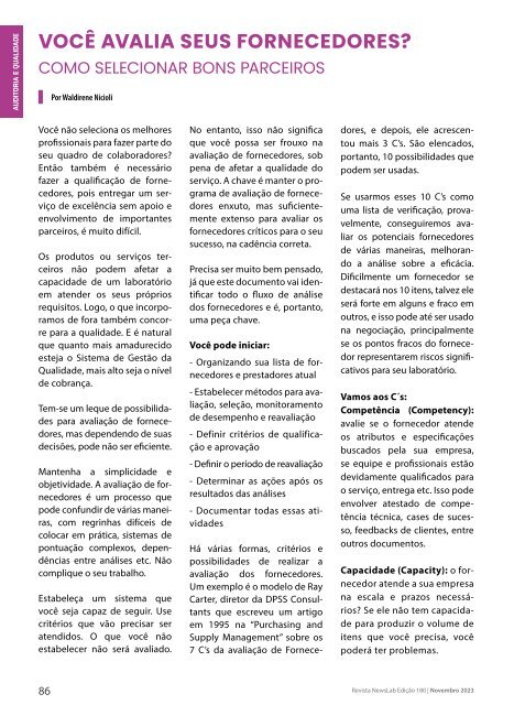 Revista Newslab edição 180