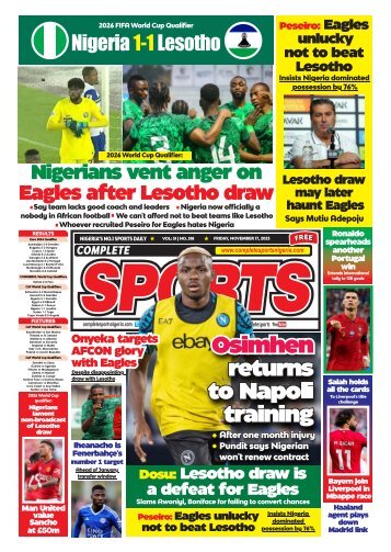 COMPLETE SPORTS - FRIDAY, NOV 17, 2023