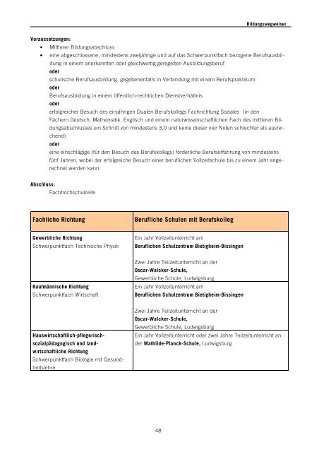 berufliche schulen - Stadt Ludwigsburg