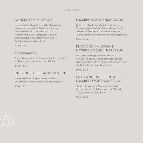 SPA Broschüre - Gourmet & Wine Hotel