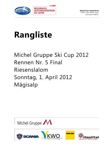 Rangliste - Skiclub Hasliberg