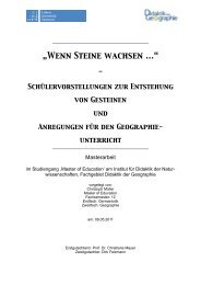 „Wenn Steine wachsen ...“ - - Didaktik der Geographie