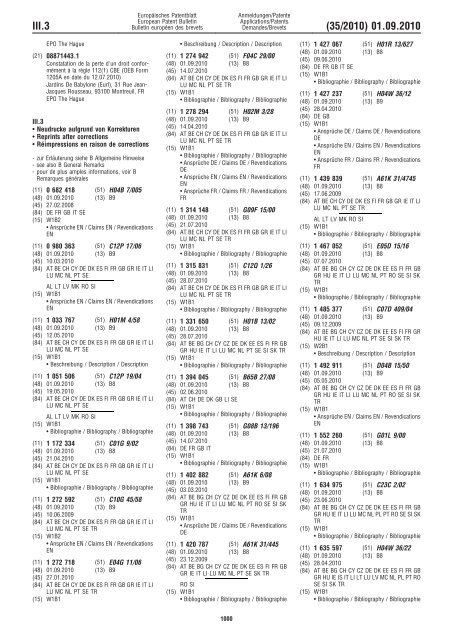 Bulletin 2010/35 - European Patent Office