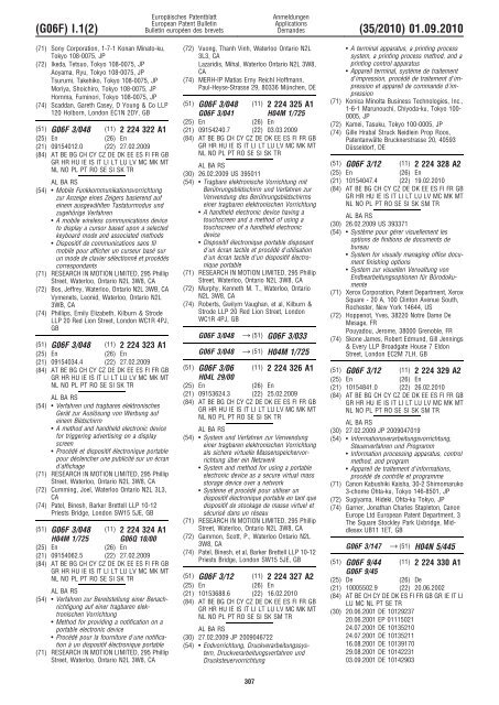 Bulletin 2010/35 - European Patent Office