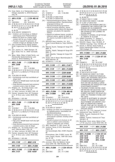 Bulletin 2010/35 - European Patent Office