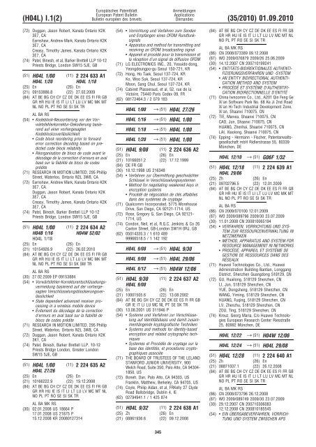 Bulletin 2010/35 - European Patent Office