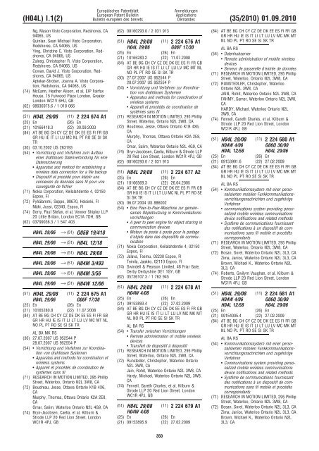 Bulletin 2010/35 - European Patent Office