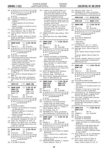 Bulletin 2010/35 - European Patent Office