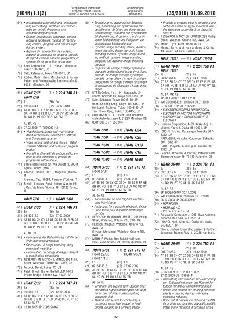 Bulletin 2010/35 - European Patent Office