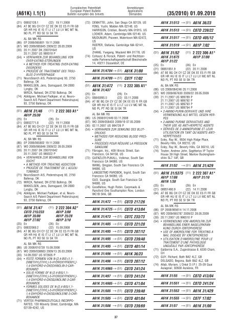 Bulletin 2010/35 - European Patent Office