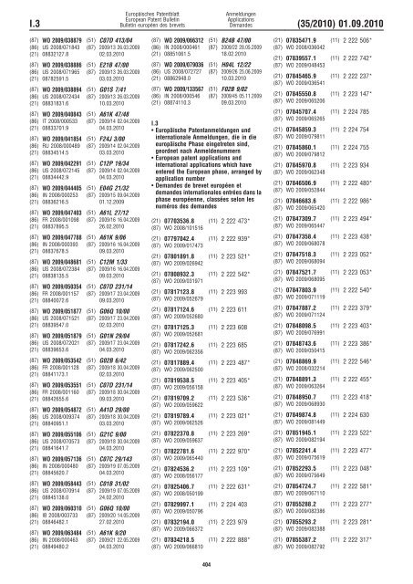 Bulletin 2010/35 - European Patent Office