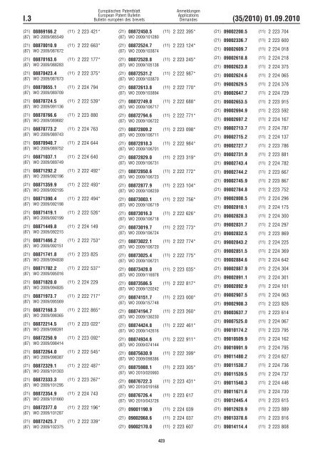 Bulletin 2010/35 - European Patent Office