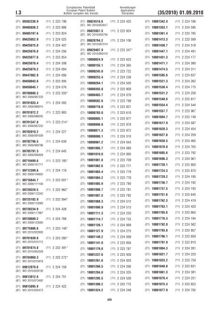 Bulletin 2010/35 - European Patent Office