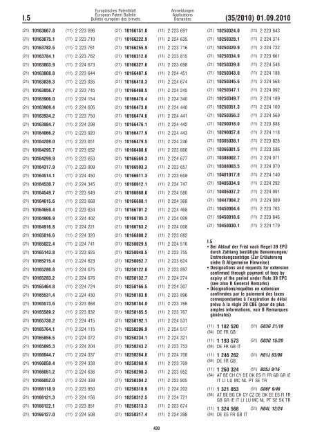 Bulletin 2010/35 - European Patent Office