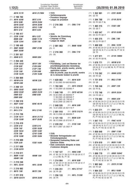 Bulletin 2010/35 - European Patent Office