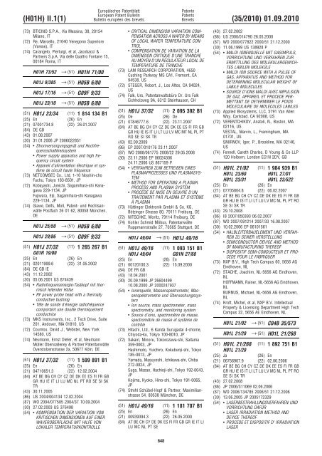 Bulletin 2010/35 - European Patent Office