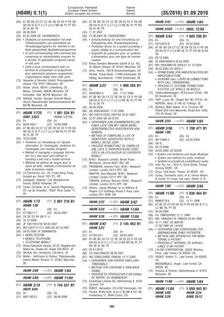 Bulletin 2010/35 - European Patent Office