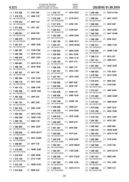 Bulletin 2010/35 - European Patent Office