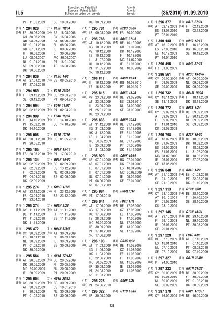 Bulletin 2010/35 - European Patent Office