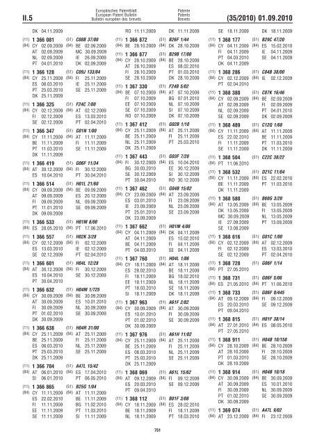 Bulletin 2010/35 - European Patent Office