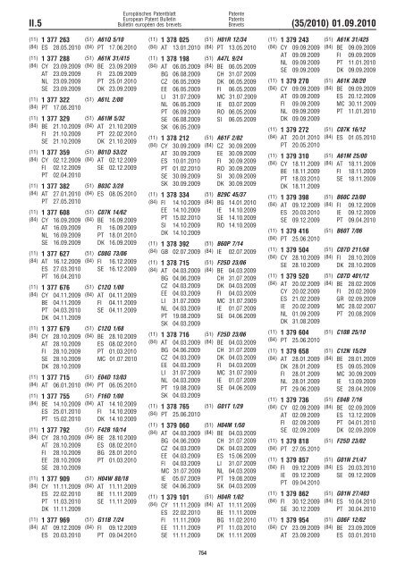 Bulletin 2010/35 - European Patent Office