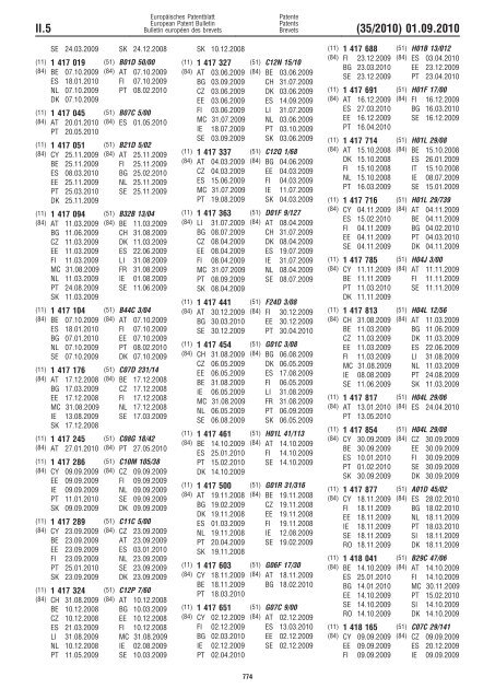 Bulletin 2010/35 - European Patent Office